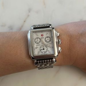 Michele Deco Diamond Chronograph Watch Head & Bracelet